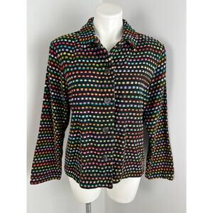 Vintage Chico’s Design Colorful Textured Embroidered Colorful Jacket Medium